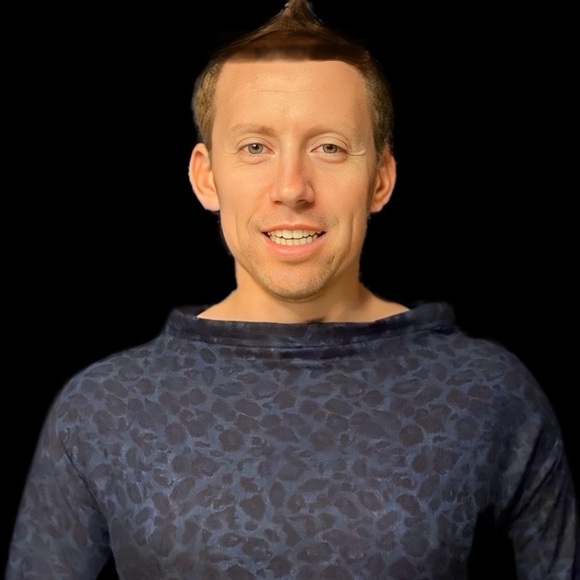 Blue&Black Leopard Print Shirt - Picture 2 of 2